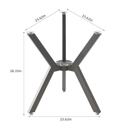 Metal Table Legs 28 Inch, Heavy Duty Dining Table Base - color: Metallic Black