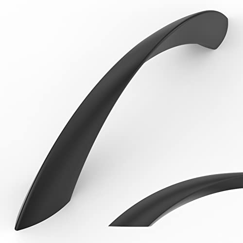 Amerdeco 10 Pack Matte Black Cabinet Hardware 3 Inch(76mm) Hole Center Kitchen Handles for Bathroom Drawer Dresser Pulls ZH0048 - color: Matte Black, size: 3"/76mm Hole Center