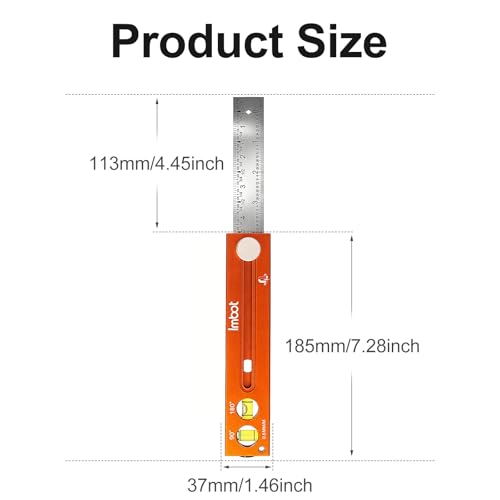 Imbot Leveling Marking Ruler Adjustable for Carpentry Woodworking