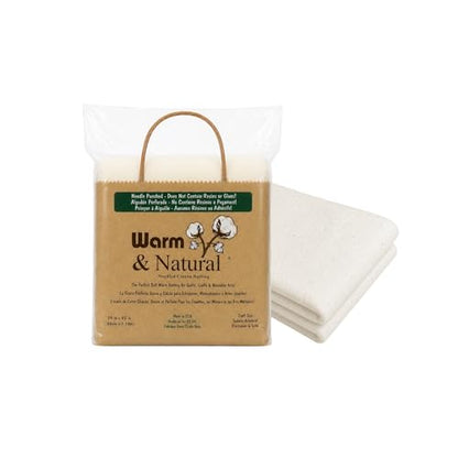 The Warm Company - Warm & Natural Cotton Quilt Batting – Craft Size 34" x 45" – Premium Quilt & Craft Batting for Sewing & Quilting Projects - size: 34" x 45" Batt