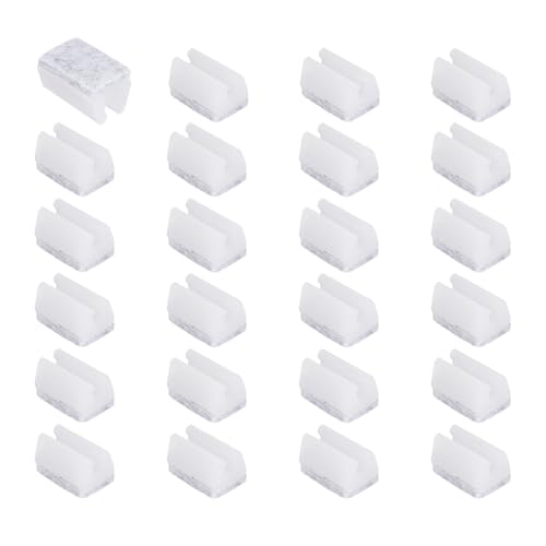uxcell 24 Pcs Rectangle U Shaped Chair Leg Caps with Felt Pads, White - color: White, size: Fit 10mm Dia.