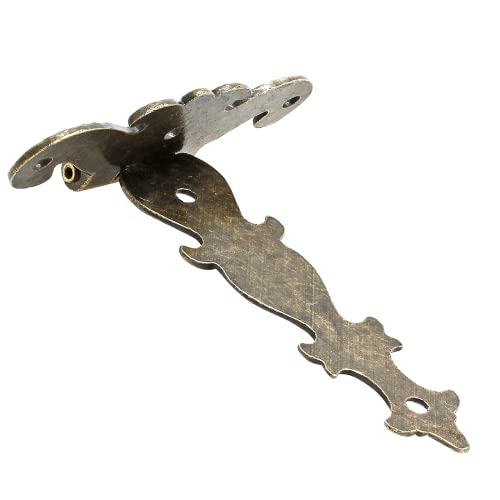 Jiozermi 4 PCS T-Strap Hinges, Antique Bronze - color: Bronze