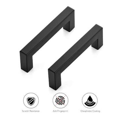 Ravinte Matte Black Square Pulls Cabinet Handles,3-3/4 Inch,30 Pack - color: Matte Black, size: 3-3/4 Inch Hole Center