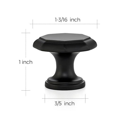 Ravinte Matte Black Single Hole Round Cabinet Knobs,Zinc Pull,10 Pack - color: Matte Black