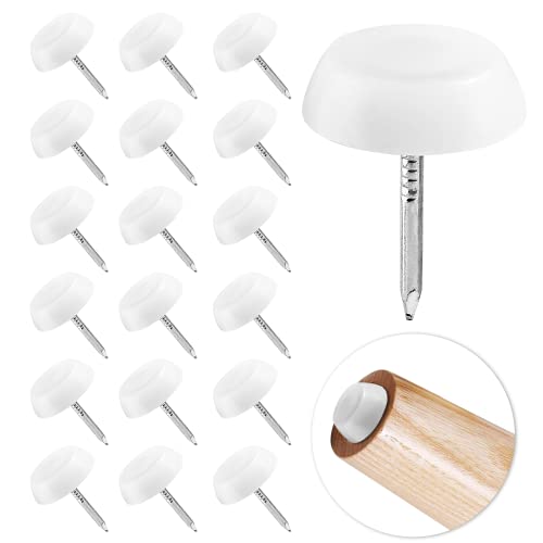 Waziaqoc 60PCS Nylon Furniture Sliders, White, 16mm x 5mm, Round
