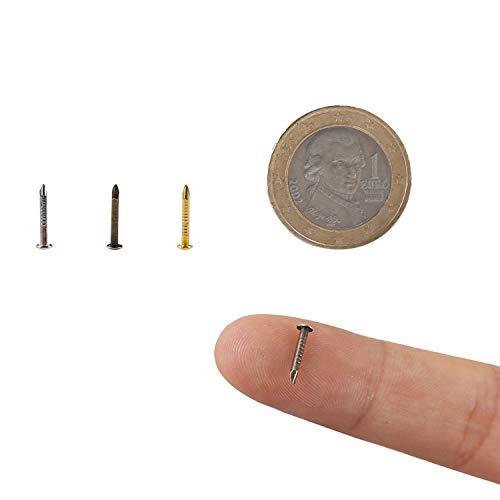 newlng 500pcs Small Nail Round Head Tiny Nails String Art Nails Hand-Made Hardware Accessories Fasteners 1 X 10mm/0.04"X0.4"(DXL) Gold - color: Golden1*10mm