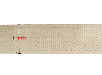 Abbaoww 11 Yards Natural Heavy Cotton Webbing 1 Inch for Sewing DIY Craft Bags Making Outdoor Supplies (1 Inch) - size: 1 Inch