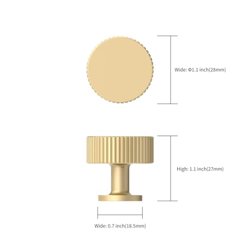 Asidrama 10 Pack Brushed Gold Kitchen Cabinet Knobs - color: Brushed Gold