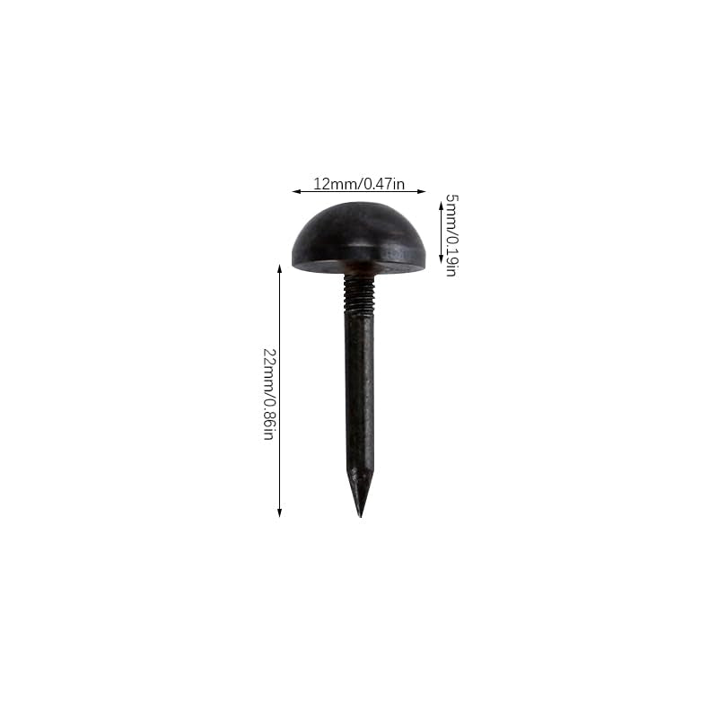 dophee 20Pcs Black Small Round Head Brass Upholstery Nails Tacks, 12mm - color: Antique Black, size: 12 mm