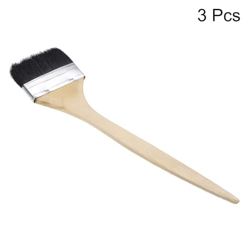 uxcell 3pcs Bent Radiator Paint Brush 4" Width Curved Wall Paint Soft Bristle Brushes with Long Wood Handle for Painting DIY Wall Treatment - size: 4"