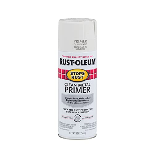 Rust-Oleum 7780830 Stops Rust Clean Metal Primer Spray, 12 oz, Flat White - size: 12 Ounce (Pack of 1)