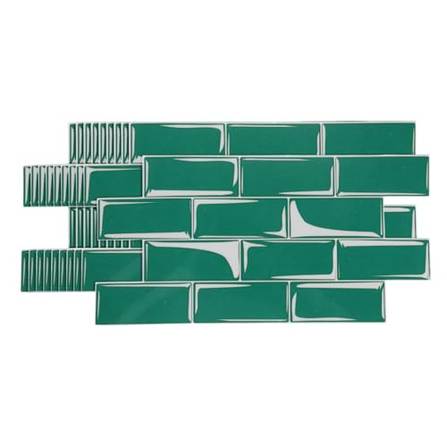 HARFINGTON Peel and Stick Backsplash Tiles 9.4"x4.7" Dark Green, 10Pcs - color: Dark Green