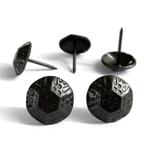 100PCS D19mm Upholstery Tacks Black,Vintage Furniture Metal Thumb Tacks HGB