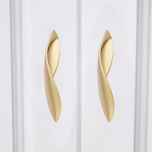 4Pcs Arcuate Pulls Handle Knob,5" C-C Large Modern Elegant Curved Handle Cabinet Pulls,Create a Spatial Aesthetic,S-Shaped Solid Zinc Alloy Drawer Pull (4 Pack, Pearl Gold, 5.0" Hole Centers) - color: Pearl Gold, size: 5.0" Hole Centers