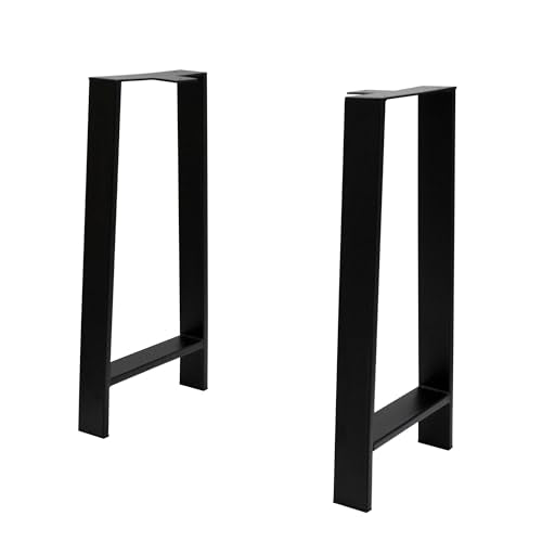 Home Soft Things H Type Square Tube Heavy Duty Table Legs 24" Height Legs for Furniture Coffee Bench Dining End Industrial Table Desk Set of 2 Metal Chair Legs with Black Screws, 24" X 11" X 2.4" - size: 24" X 11" X 2.4"