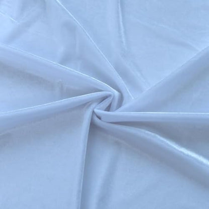 Stretch Velvet Fabric by The Yard for Apparel,Sewing,Crafting,Full Dress 93% Polyester 7% Spandex 63" Wide (White,1Yard) - color: White, size: 1 Yard