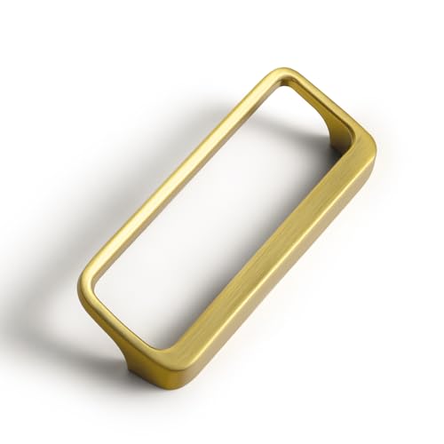 Goo-Ki Brushed Gold Cabinet pulls with 3''(76mm) Hole Center,Modern Zinc Alloy Finger Pulls for Drawer,Wardrobe,Cupboard,6 Pack - color: Brushed Gold, size: 3'' HOLE CENTERS