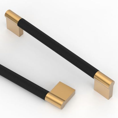 Asidrama 10 Pack 6.3 inch Matte Black and Champagne Bronze Cabinet Pulls - color: Black-Champagne Bronze, size: 6.3" Hole Center(160mm)