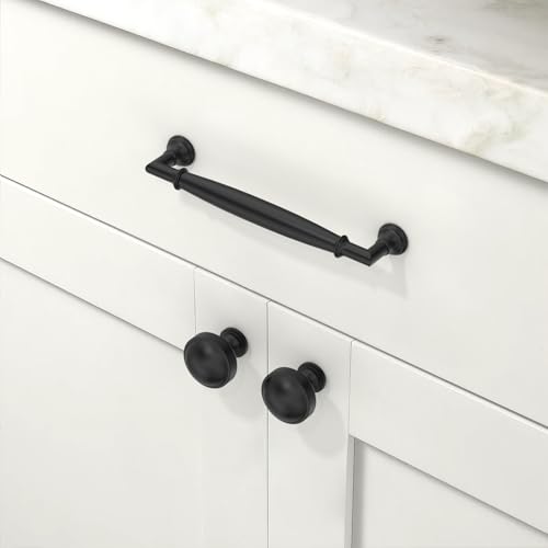 10 Pack Matte Black Cabinet Pulls 5 Inch(128mm) Kitchen Cabinet Handles Cabinet Hardware for Drawer Pulls - color: Matte Black, size: 5" Hole Center