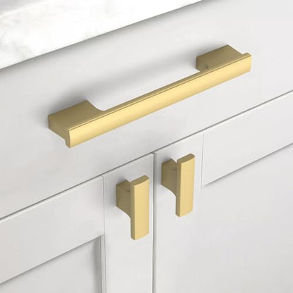 Brushed Gold Cabinet Handles Kitchen Pulls 5 Inch 12 Pack - color: Matte Gold, size: 5 Inch Hole Center