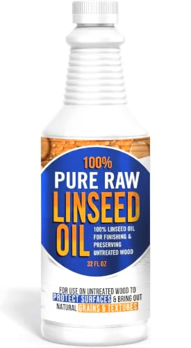 Ecoxall 100% Pure Raw Linseed Oil, 1 Quart (32 Fl oz), Pack of 1 - size: 32 Fl Oz