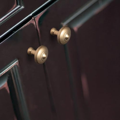 Goo-Ki 6 Pack Victorian Beaded Champagne Bronze Kitchen Cabinet Knobs | Classic Round Luxurious Hardware for Farmhouse Vanity - color: Champagne Bronze