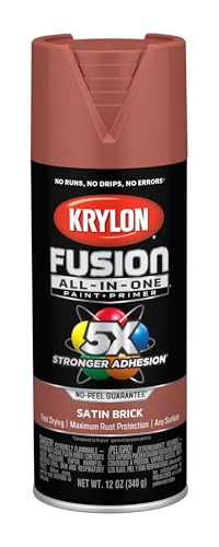 Krylon Fusion All-In-One 12 Oz. Satin Spray Paint, Brick - 1 Each - color: Brick, size: 1 Count (Pack of 1), style: Satin