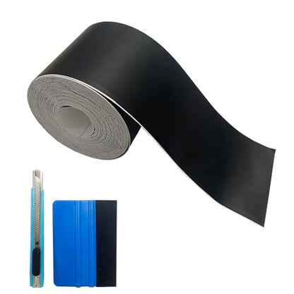 Matte Black Vinyl Tape for Black Out Chrome Delete Window Trim, Matte Black Vinyl Wrap Roll, Self-Adhesive Car Chrome Door Trim Delete Tape DIY Film with Tool Kit (2 inches x 30 feet) - size: 2 inches x 30 feet