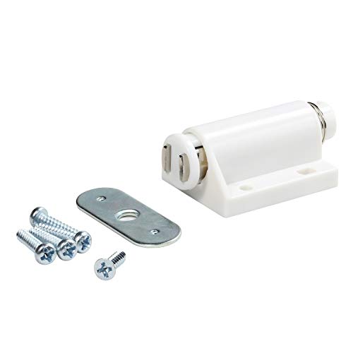 Rok Hardware Magnetic Kitchen Cabinet Furniture Door Touch Push to Open Latch Catch (2 Pack, White) - color: White