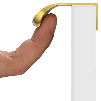 Goldenwarm Matte Gold Cabinet Handles, Finger Pulls Cabinet Edge Pulls 2-1/2 Inch 10 Pack | Brushed Brass Drawer Handles Flat Drawer Pulls Smooth Edge Hardware for Kitchen Cupboard - color: Matte Gold, size: Hole Center:64mm(2-1/2in)