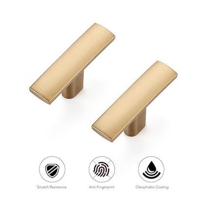 Ravinte Champagne Bronze Cabinet Pulls Curved Handles Single Hole, 10 Pack - size: Single Hole
