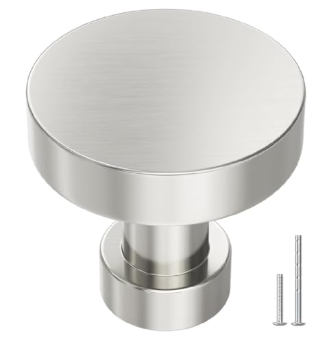 homdiy 30 Pack Brushed Nickel Cabinet Knobs, Round Dresser Knobs - color: Brushed Nickel