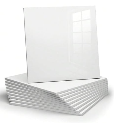 Chejiaye 10pcs Marble Peel and Stick Backsplash Waterproof Washroom Wall Panels, Peel and Stick Tile, PVC Foam Wall Panels for Kitchen,Pure White,Slightly Yellowish(Not Real Tile,11.8" x 11.8")