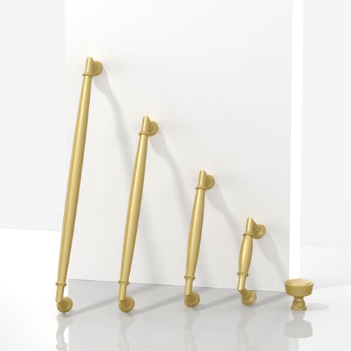 10 Pack Brushed Gold Cabinet Knobs 1-1/5 Inch(30mm) Single Hole Cabinet Pulls Round Kitchen Cabinet Knobs - color: Brushed Gold, size: Single Hole Knob