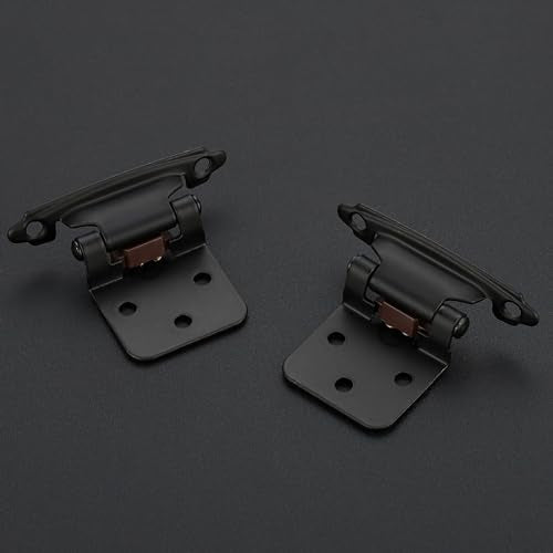 30 Pack 15 Pair Black Cabinet Hinges, 1/2" Overlay Semi-Concealed Hinges - color: Black, size: 1/2" Overlay
