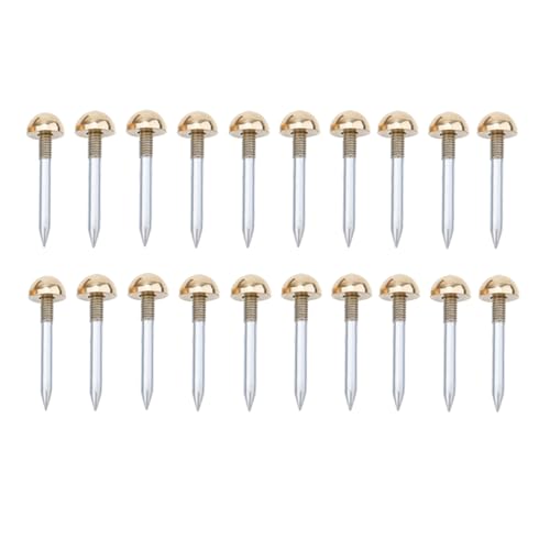 dophee 20Pcs Gold Small Round Head Brass Upholstery Nails Tacks, 8mm - color: Gold, size: 8mm