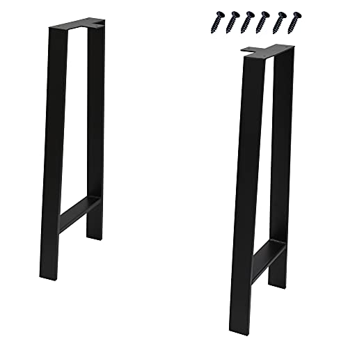 Home Soft Things H Type Square Tube Heavy Duty Table Legs 32" Height Legs for Furniture Coffee Bench Dining End Industrial Table Desk Set of 2 Metal Chair Legs with Black Screws, 32" X 12" X 2.4" - size: 32" X 12" X 2.4"