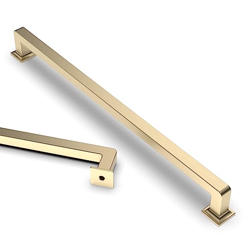 Asidrama 10 Pack 10 inch Brushed Brass Kitchen Cabinet Handles - color: Brushed Brass, size: 10" Hole Center(256mm)