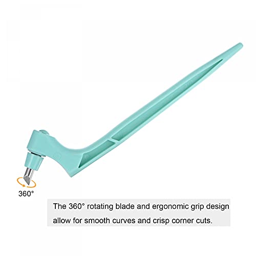 uxcell Craft Cutting Tools, 360 Degree Rotating Blades Stainless Steel Cutter with 15 Degree Blade for DIY Crafts Stencils Scrapbooks, Light Blue - color: Light Blue
