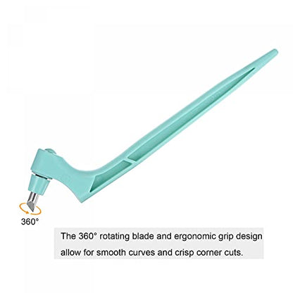 uxcell Craft Cutting Tools, 360 Degree Rotating Blades Stainless Steel Cutter with 15 Degree Blade for DIY Crafts Stencils Scrapbooks, Light Blue - color: Light Blue