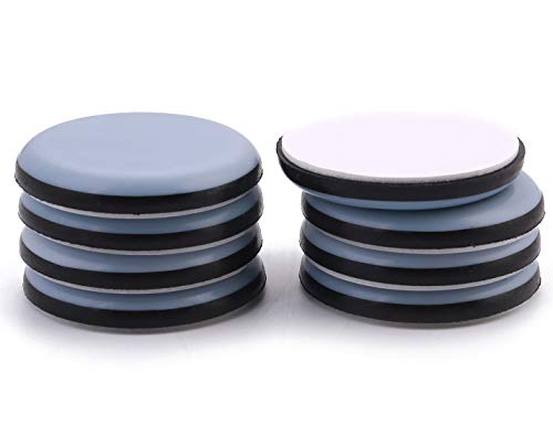 1-5/8" Adhesive Furniture Sliders -Furnigear Chair Glides PTFE Mover Slide on Furniture & Kitchen Appliances Slider Easy and Safely - Best Furniture Sliders for Carpet Hardwood Floors (8 Pack) - size: 1 5/8" Adhensive, grey- 8pack
