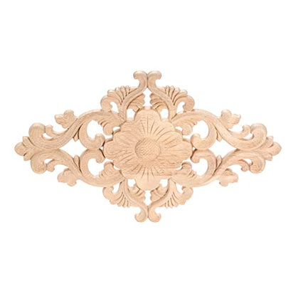 1Pc Wood Carved Appliques Onlays Center Carving Decals for Furniture - color: 1-pack, size: 30x18cm/11.81"x7.09"