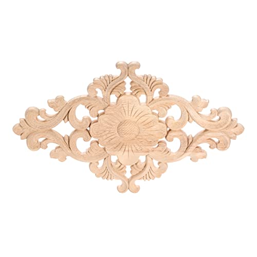 1Pc Wood Carved Appliques Onlays Center Carving Decals for Furniture - color: 1-pack, size: 30x18cm/11.81"x7.09"