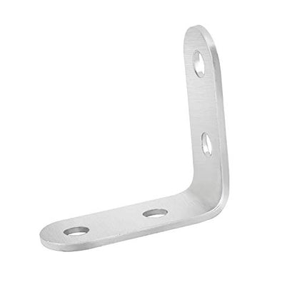 ZOENHOU 50PCS 40 x 40 mm L Shaped Brackets, Stainless Steel Corner Braces with 200 Screws, 90 Degree Right Angle Brackets for Heavy Duty Fastener Connector for Wall Hanging Furniture Repair - size: 50PCS 40 x 40mm Silver