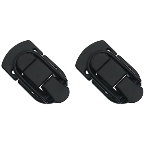 2 PCS Retro Toggle Latch Black Antique Flat Hasp Metal Duck Billed Hasp Lock for Wooden Box and Cabinet Decorative