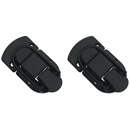 2 PCS Retro Toggle Latch Black Antique Flat Hasp Metal Duck Billed Hasp Lock for Wooden Box and Cabinet Decorative
