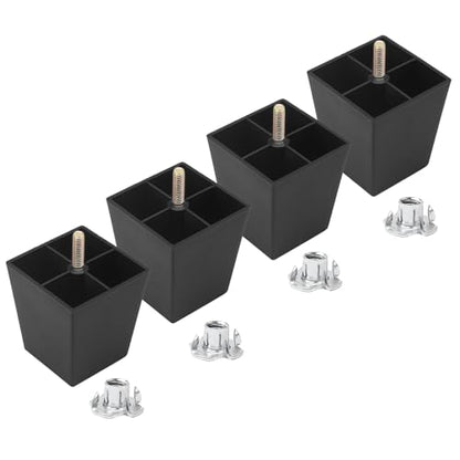 Luomorgo 3 Inch Plastic Table Legs, Black Couch Leg, 4 Pcs - color: Square Tapered, size: 3 Inch