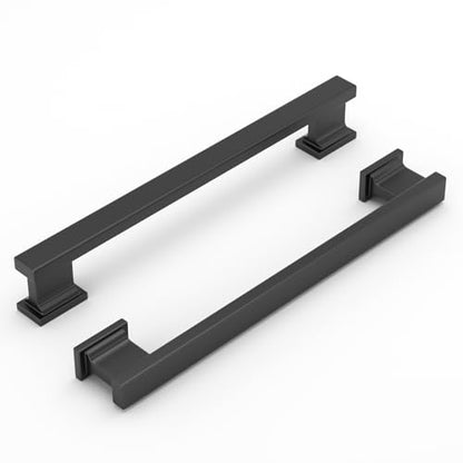 10 Pack 6-1/4 Inch Matte Black Cabinet Handles Solid Drawer Pulls - color: Black, size: 6-1/4 Inch (160 mm) Hole Center