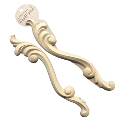 Woodubend WUBX1019 Set of Scrolls 25.5x5.5cmWood Appliques - Heat Bendable & Flexible Onlays - DIY Craft, Furniture & Home Decor - Easy to Apply & Paint - Versatile + Reusable - size: WUBX1019