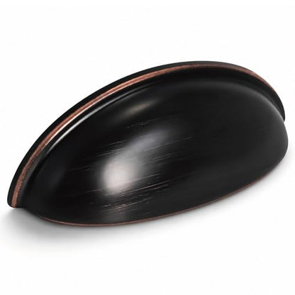 HOMOTEK 10 Pack 3 Inch Hole Centers Oil Rubbed Bronze Drawer Bin Cup Pulls Dresser Pulls for Cabinets,Furniture Handles,Kitchen Cabinet Hardware - color: Oil Rubbed Bronze, size: 10 Pack